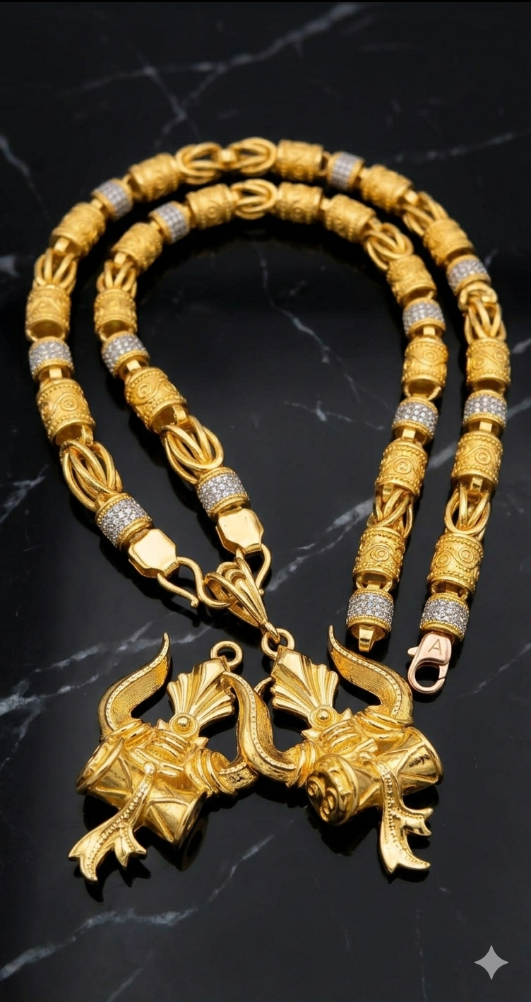Shiva Tandav Golden Pendant Set