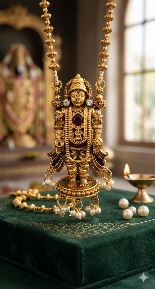 Antique Lord Balaji Pendant Necklace