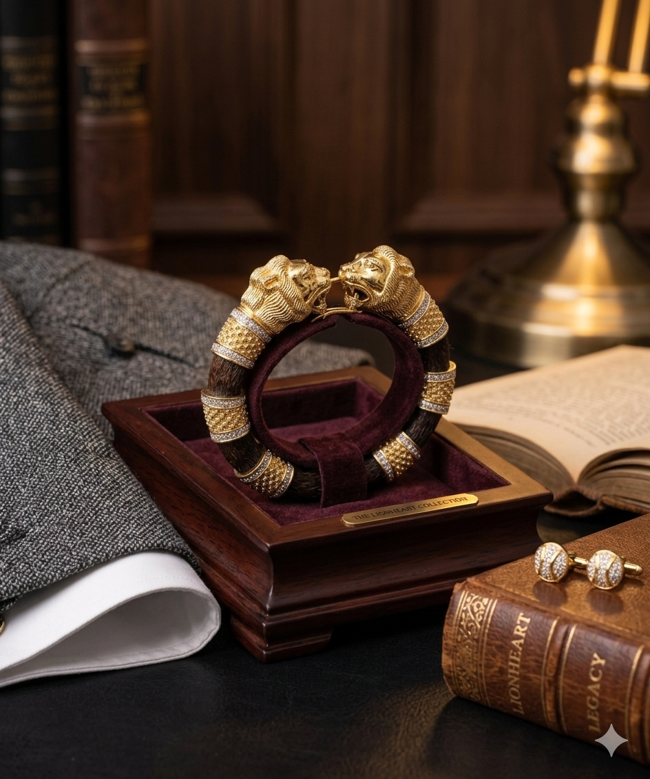 Premium Gold-Plated Textured Men's Kada