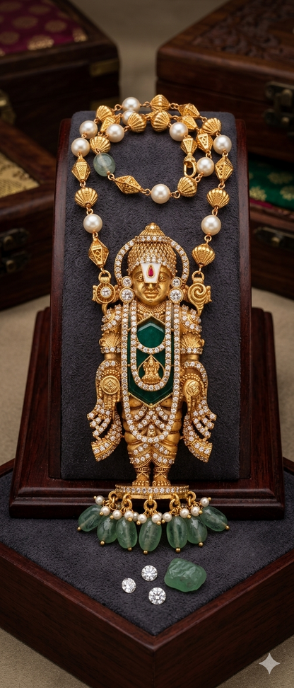 Beautiful Antique Lord Balaji Pendant Necklace