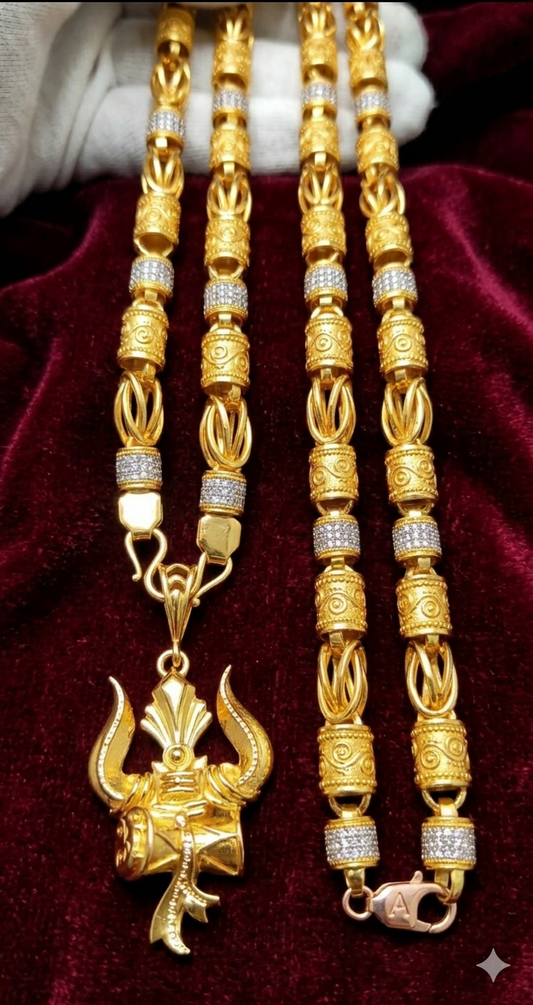 Shiva Tandav Golden Pendant Set