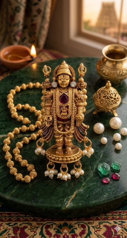 Antique Lord Balaji Pendant Necklace