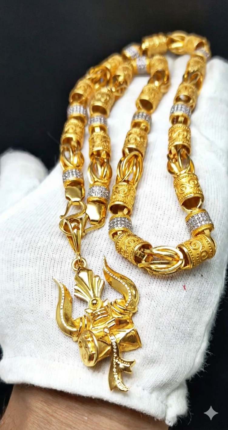 Shiva Tandav Golden Pendant Set
