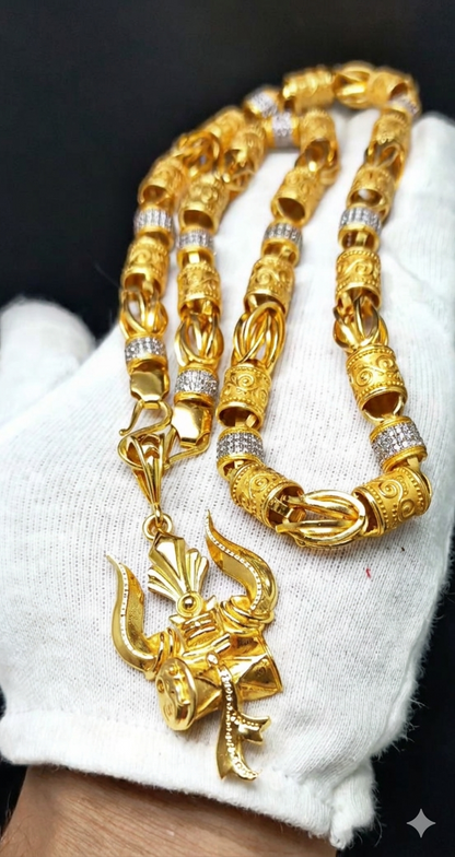Shiva Tandav Golden Pendant Set