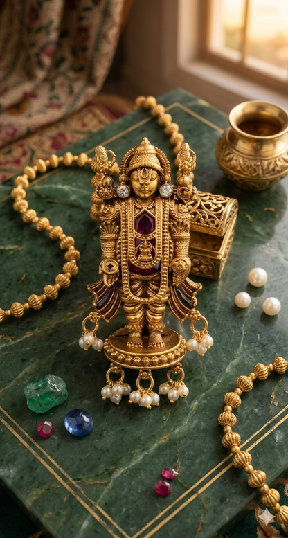 Antique Lord Balaji Pendant Necklace