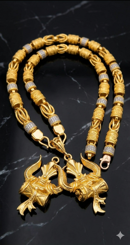 Shiva Tandav Golden Pendant Set