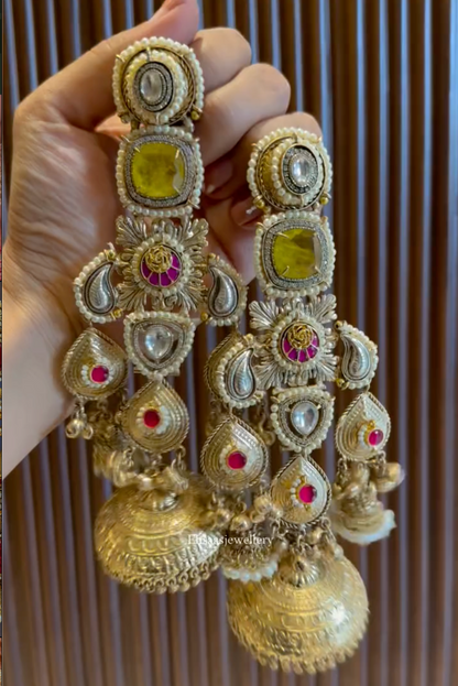 Imperial Ruby-Glow Antique Earrings