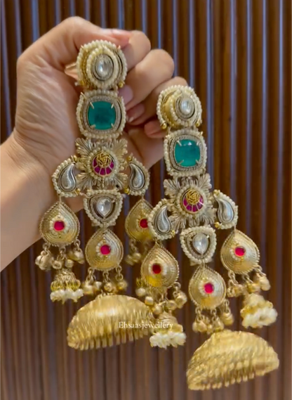 Imperial Ruby-Glow Antique Earrings