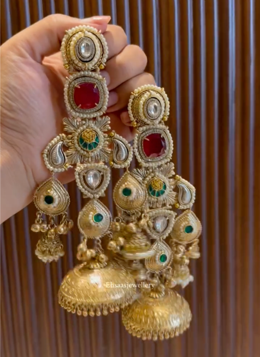 Imperial Ruby-Glow Antique Earrings