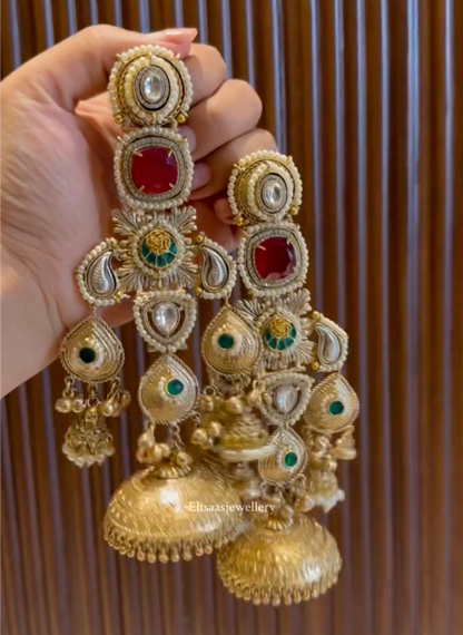 Imperial Ruby-Glow Antique Earrings